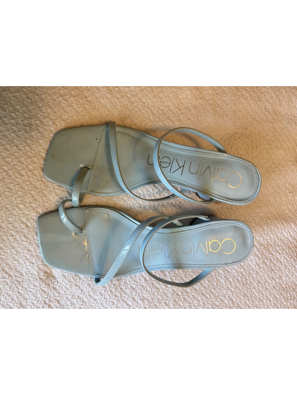 Calvin Klein Light Blue Strappy Block Heel Sandals Size 9